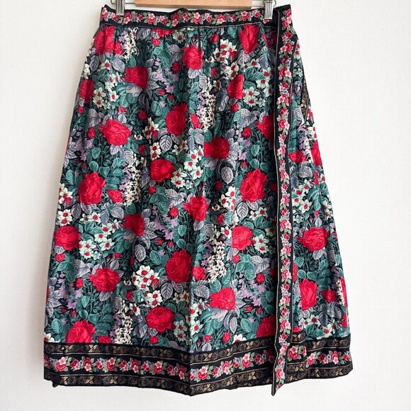 Suttles and Seawinds Reversible Wrap Skirt Floral L - Picture 9 of 10